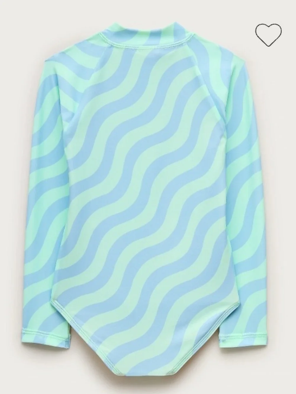 Crewcuts Zip-up Rash Guard One-piece Swimsuit - Mint stripe